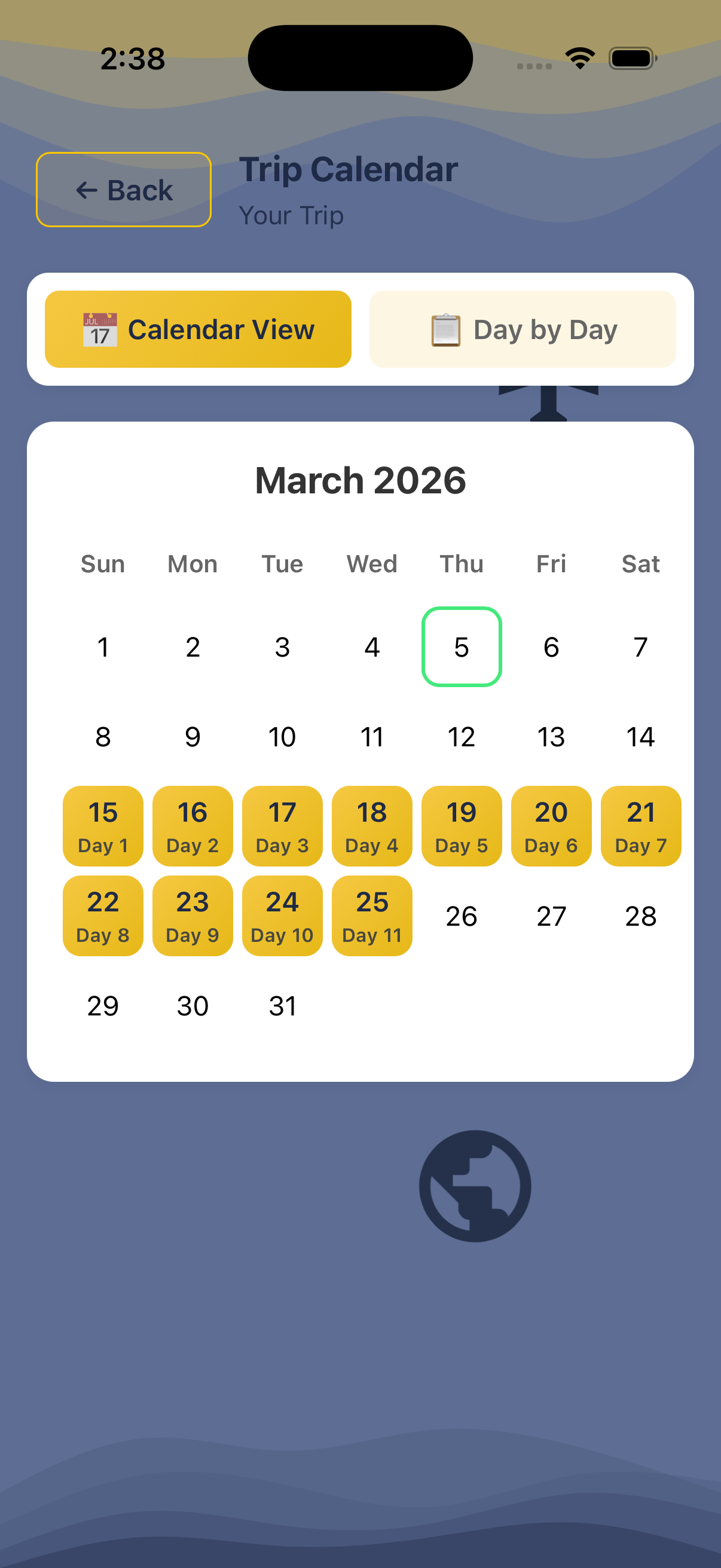 Trip Calendar