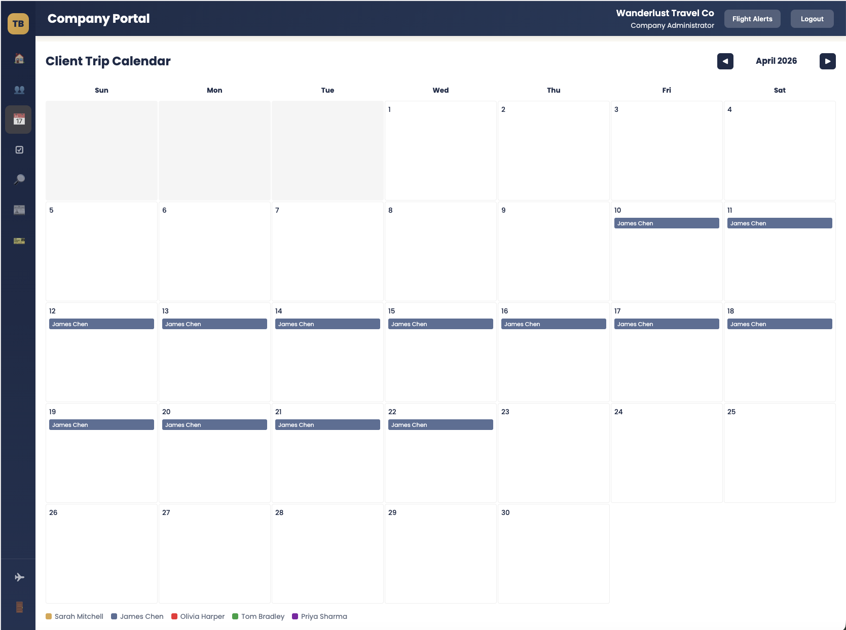 Trip Calendar